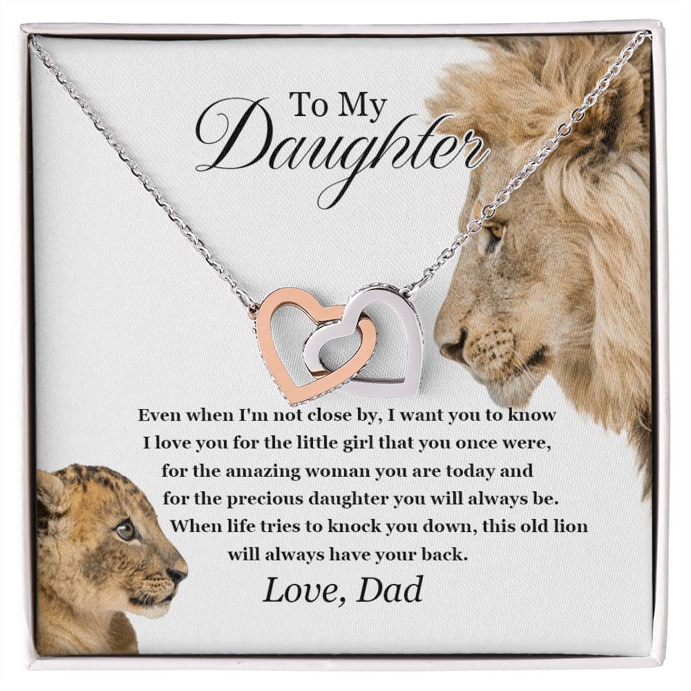 To My Daughter - Interlocking Love Necklace - Tmdt05 Interlocking Hearts Necklace