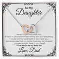 To My Daughter - Interlocking Heart Necklace Interlocking Hearts Necklace