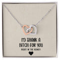 I'D Shank A Bitch For You Soul Sister Interlocking Heart Necklace Best Friend Gift Bff Gift Interlocking Hearts Necklace