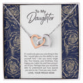 To My Dearest Daughter Proud Mom Proud Mama Mother And Daughter Gift Gift From Mother To Daughter Bond Relationship Interlocking Heart Necklace Interlocking Hearts Necklace