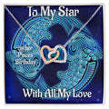 Pisces Necklace Zodiac Pisces Star Sign Gift Zodiac Gift For Women Wife Birthday Gift Interlocking Hearts Necklace