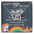 19Th Birthday Necklace Gifts For Girls Cute Unicorn 19 Years Old Girl Jewelry Gift For Daughter Niece Interlocking Necklace Xu246Il12 Interlocking Hearts Necklace