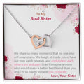 Soul Sister Necklace -Heart Jewelry Gift On Her Birthday Interlocking Hearts Necklace