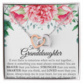 To Granddaughter - Double Heart Necklace - Interlocking Hearts Necklace