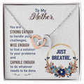 Collection Mom - You Are Strong Enough To Handle Your Challenges - Interlocking Heart Necklace Interlocking Hearts Necklace