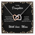 Necklace For Daughter To Call Mom When Stuck Interlocking Hearts Necklace