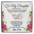 Always Beside You Necklace - To Daughter Interlocking Hearts Necklace