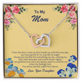 Heart Necklace With My Mom Is My Angel Card Interlocking Hearts Necklace