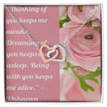 Ike Mens ProductionLove Quote Jewelry Interlocking Hearts Necklace