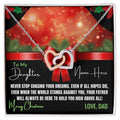 Artistic Christmas Necklace For Daughter Personalized Interlocking Hearts Necklace