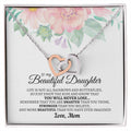To My Beautiful Daughter - Luxurious Interlocking Hearts Cube - So91 Interlocking Hearts Necklace