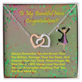 College Graduation Gift Heart Necklace Class Of 2021 Graduation Gift For Her 2021 Graduation Gift For Niece Graduation Gift Card Interlocking Hearts Necklace