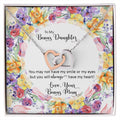 Bonus Daughter From Bonus Mom No Dna But You Have My Heart Interlocking Hearts Necklace