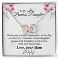 To My Badass Daughter Necklace From Mom👩‍⚕️ Interlocking Hearts Necklace