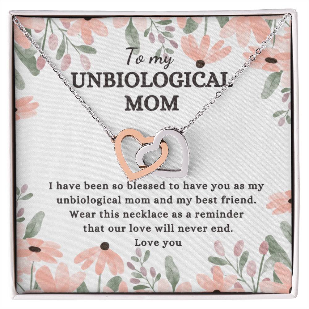 Gift For Unbiological Mom - Interlocking Heart Necklace Interlocking Hearts Necklace