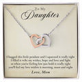 To My Daughter - Love Mom Interlocking Hearts Necklace