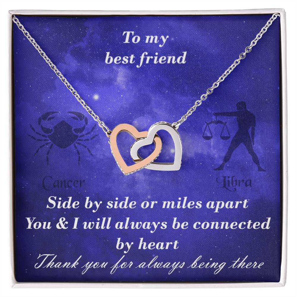 Cancer To Libra Best Friend Interlocked Hearts Necklace Interlocking Hearts Necklace
