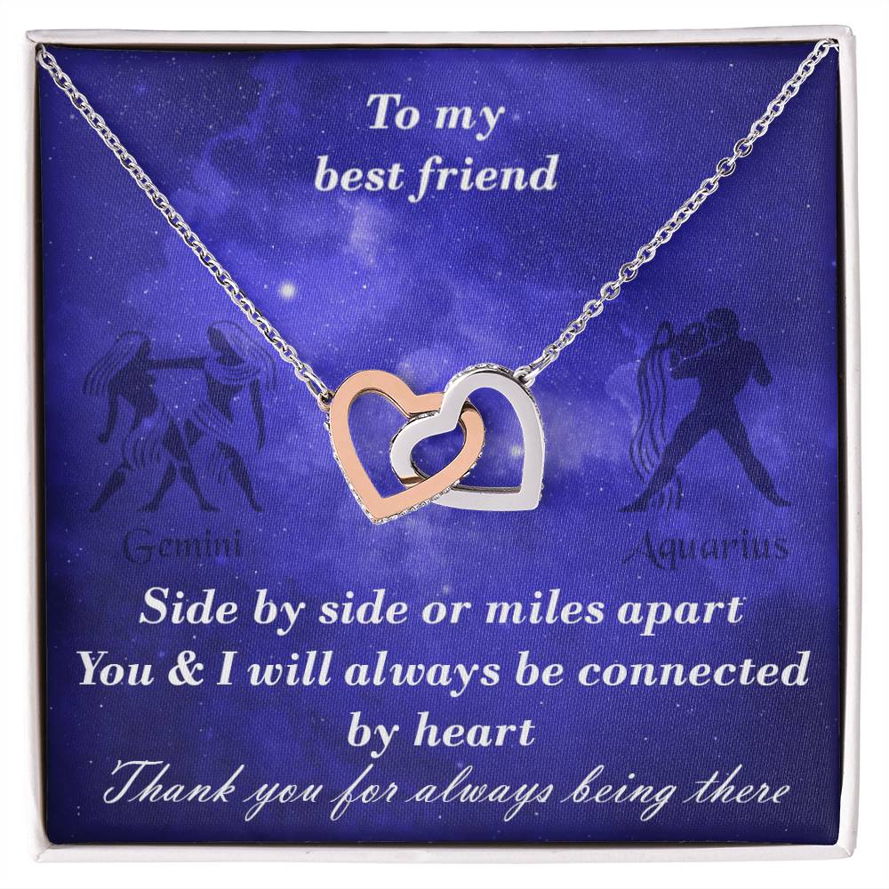 Gemini To Aquarius Best Friend Interlocked Hearts Necklace Interlocking Hearts Necklace