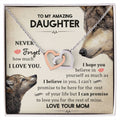 To My Daughter - Never Forget - Necklace Interlocking Hearts Necklace