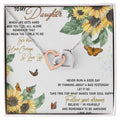 To My Daughter Interlocking Hearts Necklace Message Card
