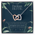 To My Badass Bestie Necklace Remember Whose Bestie You Are Straighten Your Crown Friendship Gift Friendship Necklace Touching Gift For Bestie Interlocking Hearts Necklace