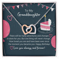 To My Granddaughter - How Lovely You Are Happy Birthday Necklace Interlocking Hearts Necklace