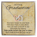 On Your Graduation Necklace Interlocking Hearts Necklace