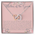 Mother Of The Groom Gift Necklace Wedding Gift Bridal Party Rehearsal Dinner Man Of My Dreams Parent Of Groom Mother In Law Gift Interlocking Hearts Necklace