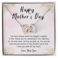 Mother'S Day Gift Necklace From Son On Interlocking Hearts Necklace