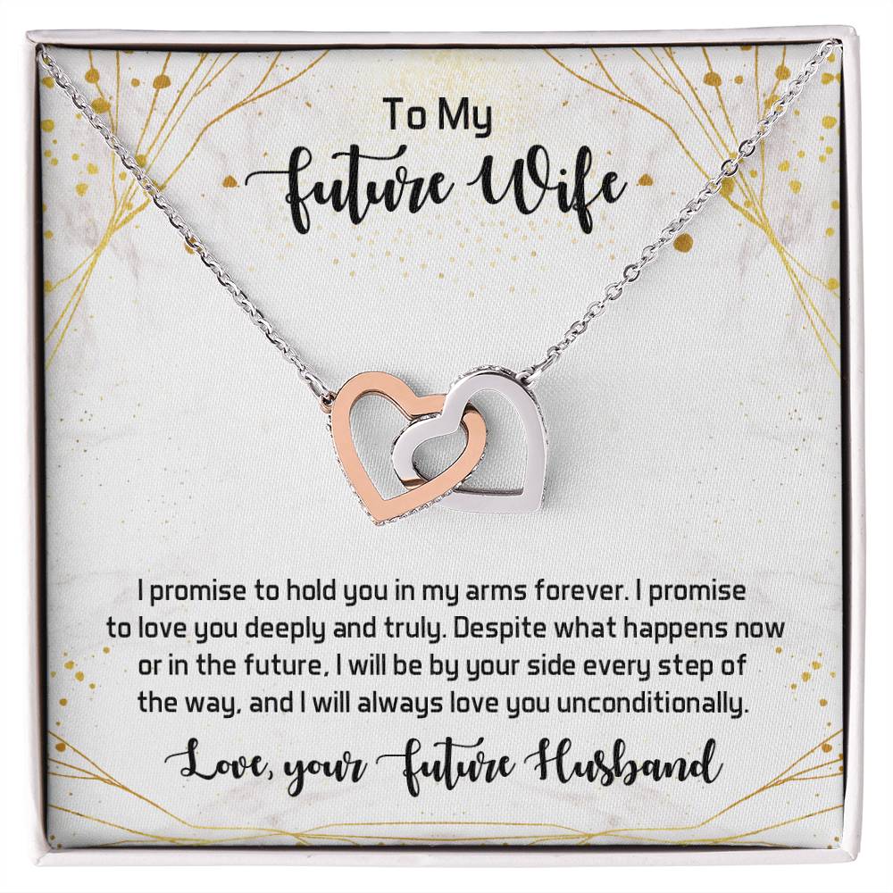 Gift For Feature Wife Necklace Jewellery Interlocking Hearts Necklace