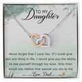 To My Daughter Interlocking Hearts Necklace Message Card