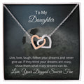 Live Love Laugh Necklace Interlocking Hearts Necklace