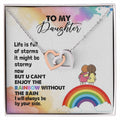 To My Daughter Necklace From Mother Life Is Full Of Storm Interlocking Hearts Necklace