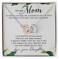 To My Mom Interlocking Hearts Necklace Message Card