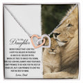 To My Daughter - This Old Lion Will Always Have Your Back Interlocking Hearts Necklace