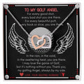 To My Golf Angel - Never Ending Love Necklace - From Your Golfing Husband Interlocking Hearts Necklace