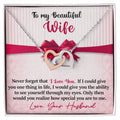 To My Beautiful Wife - I Love You Interlocking Hearts Necklace