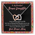 My Beautiful Bonus Daughter Interlocking Hearts Necklace