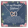 To My Beautiful Girlfriend Interlocking Hearts Necklace