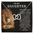 To My Daughter - Interlocking Hearts Necklace - From Dad