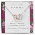 Nanny Appreciation Necklace Gift Nanny Thank You Gift Thank You Nanny Gift For Nanny Leaving A Truly Amazing Babysitter Gift Best Nanny Interlocking Hearts Necklace