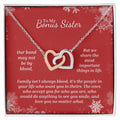 Love You No Matter What - Interlocking Hearts Necklace For Bonus Sister