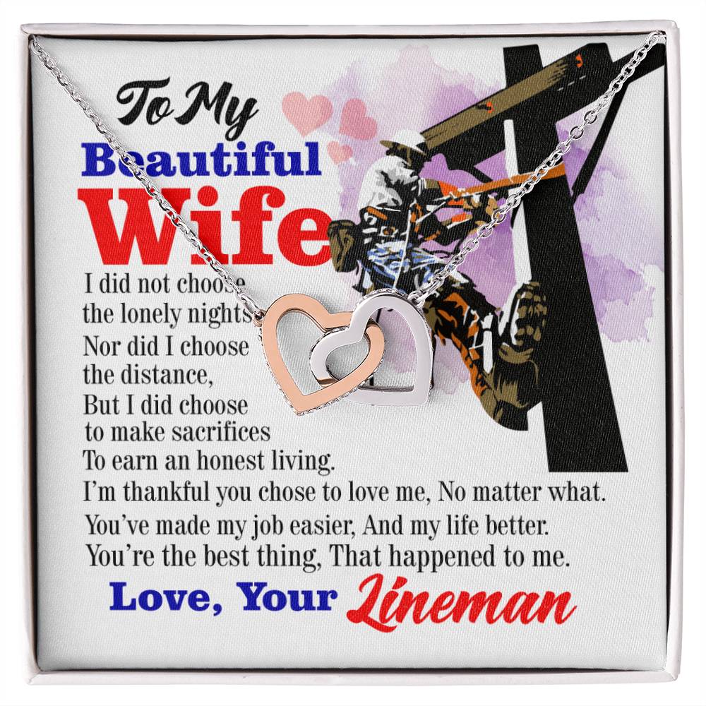 Lineman'S Wife - Interlocking Heart Necklace Interlocking Hearts Necklace
