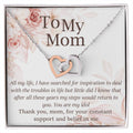 Mom Thank You For Your Inspiration Interlocking Hearts Necklace