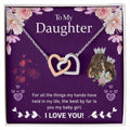 Love My Daughter Heart Locking Necklace Interlocking Hearts Necklace