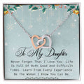 To My Daughter Interlocking Hearts Necklace Message Card