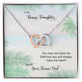 Bonus Daughter From Bonus Dad No Dna But You Have My Heart Interlocking Hearts Necklace