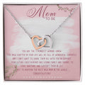 Mom To Be Interlocking Hearts Necklace Message Card