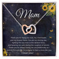 Thank You Mom Interlocking Hearts Necklace