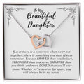 To My Beautiful Daughter - Interlocking Heart Necklace Interlocking Hearts Necklace
